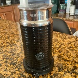 Nespresso Black and Silver Automatic Milk Foamer